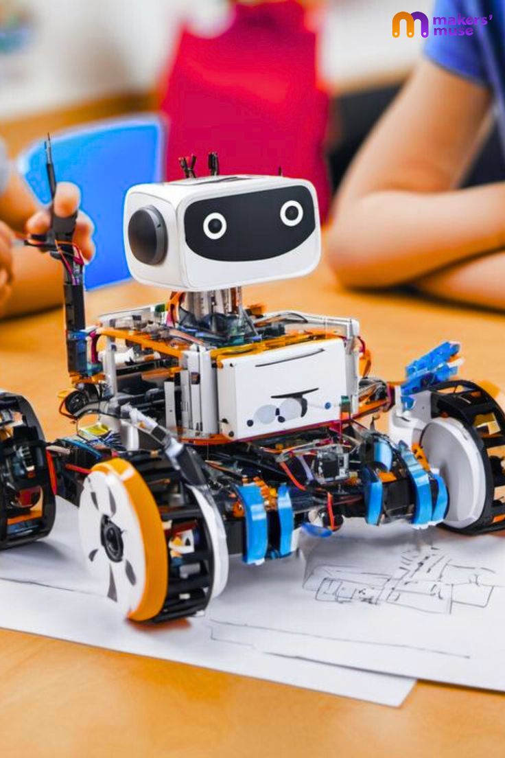 Students with robots